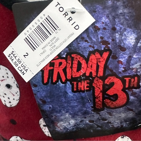 NWT Torrid Friday 13th Jason Mask AOP Cropped Tank 2X MSRP $44.50 Alt Fashion - Picture 3 of 4